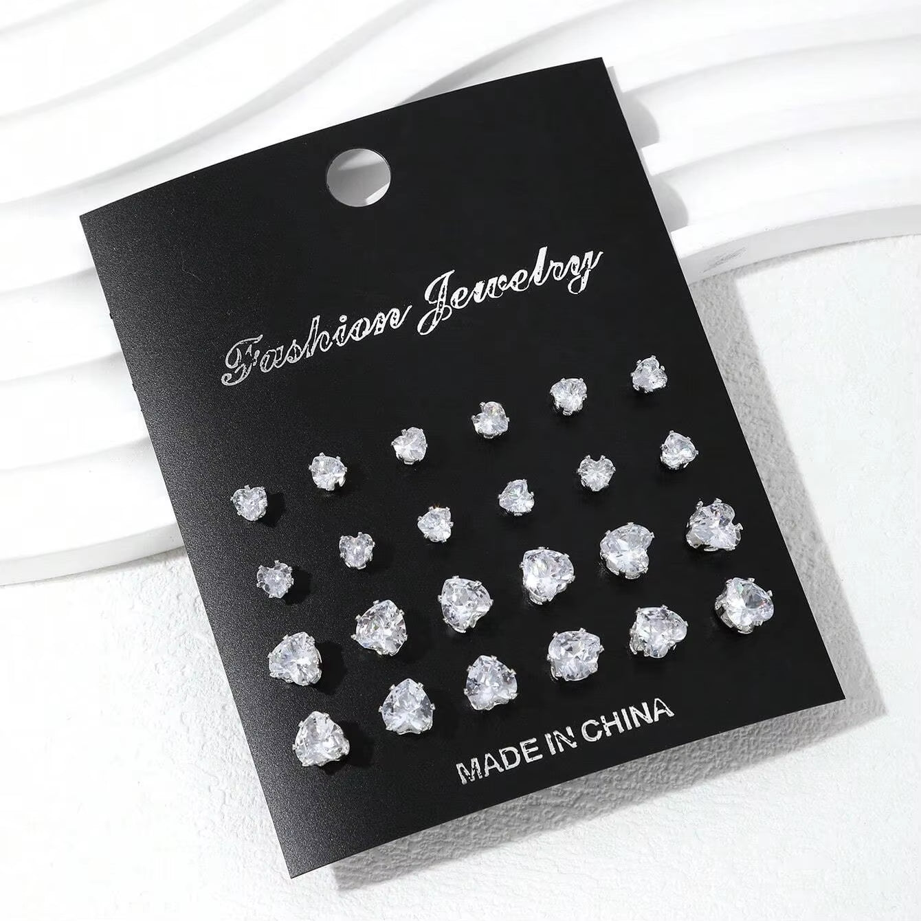 12 Pairs of Luxurious, Simple, Shiny, and Caring Zirconia Decorative Earrings Are Suitable for Gifts to Parties,And Couples