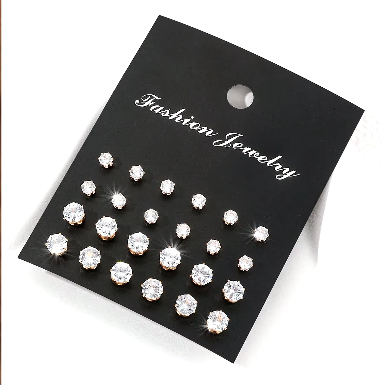 12 Pairs of Luxurious, Simple, Shiny, and Caring Zirconia Decorative Earrings Are Suitable for Gifts to Parties,And Couples